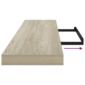 Ράφια Τοίχου 4 τεμ. Χρώμα Δρυός 120 x 23,5 x 3,8 εκ. MDF