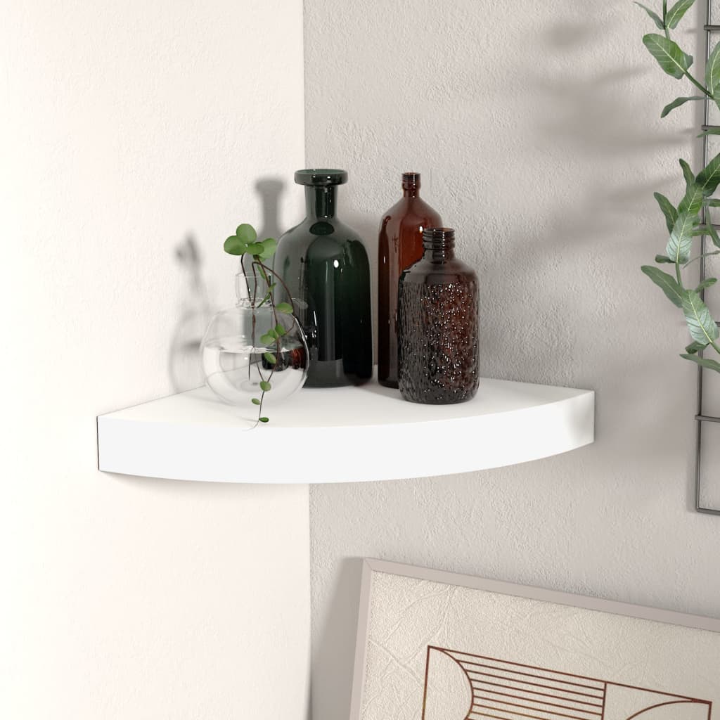 Ράφι Τοίχου Γωνιακό Λευκό 25 x 25 x 3,8 εκ. από MDF