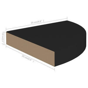 Ράφια Τοίχου 4 τεμ. Μαύρα 25x25x3,8 εκ. από MDF