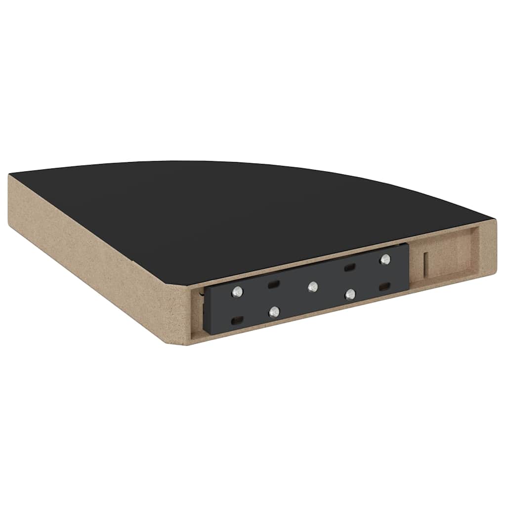 Ράφια Τοίχου 4 τεμ. Μαύρα 25x25x3,8 εκ. από MDF