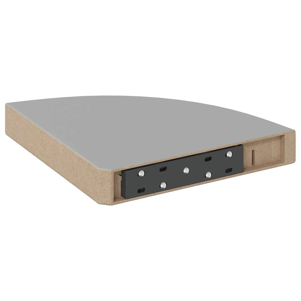 Ράφια Τοίχου Γωνιακά 4 τεμ. Γκρι 25x25x3,8 εκ. MDF