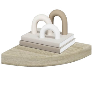 Ράφια Τοίχου 2 τεμ. Χρώμα Δρυός 25x25x3,8 εκ. από MDF - Pakobazaar