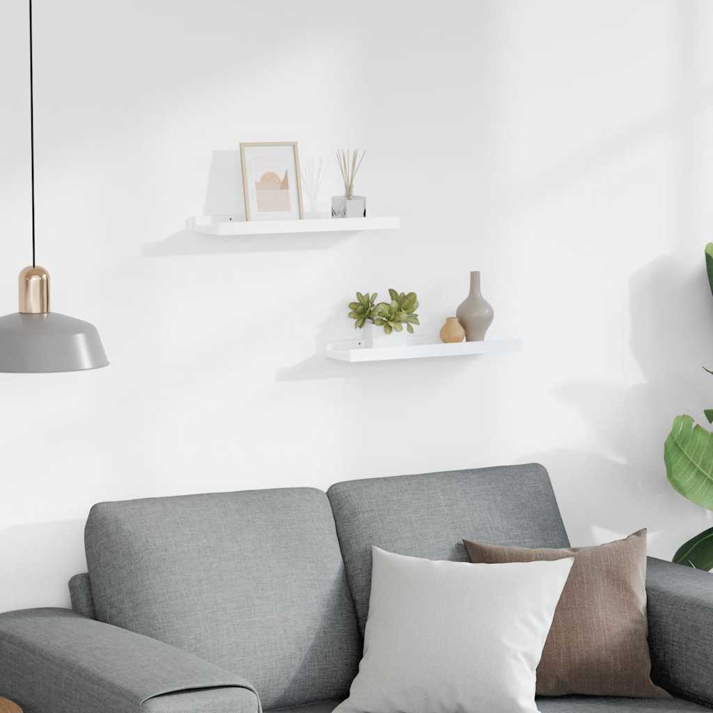 Ράφια για Κορνίζες 2 τεμ. Λευκά 40 x 9 x 3 εκ. από MDF