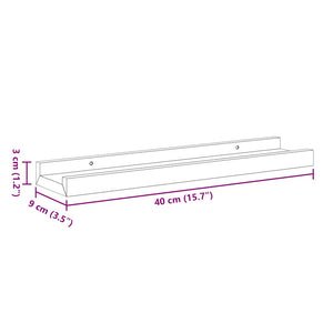 Ράφια για Κορνίζες 2 τεμ. Λευκά 40 x 9 x 3 εκ. από MDF