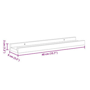 Ράφια για Κορνίζες 2 τεμ. Μαύρα 40 x 9 x 3 εκ. από MDF