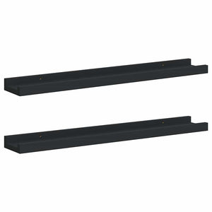 Ράφια για Κορνίζες 2 τεμ. Μαύρα 60 x 9 x 3 εκ. από MDF - Pakobazaar
