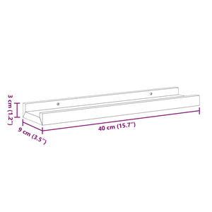Ράφια για Κορνίζες 2 τεμ. Γκρι 40 x 9 x 3 εκ. από MDF