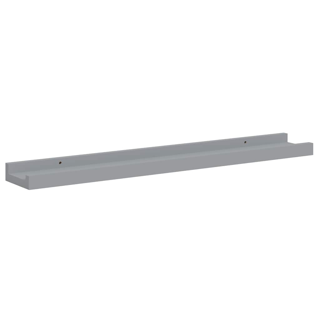 Ράφια για Κορνίζες 2 τεμ. Γκρι 60 x 9 x 3 εκ. από MDF