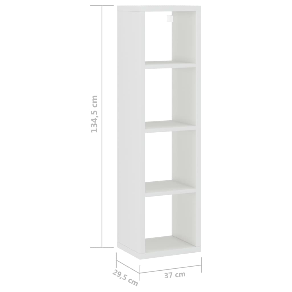 Ράφι Κύβος Τοίχου Λευκό 37 x 29,5 x 134,5 εκ. από MDF
