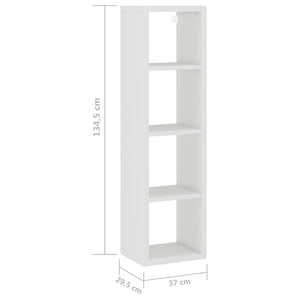 Ράφι Κύβος Τοίχου Λευκό 37 x 29,5 x 134,5 εκ. από MDF