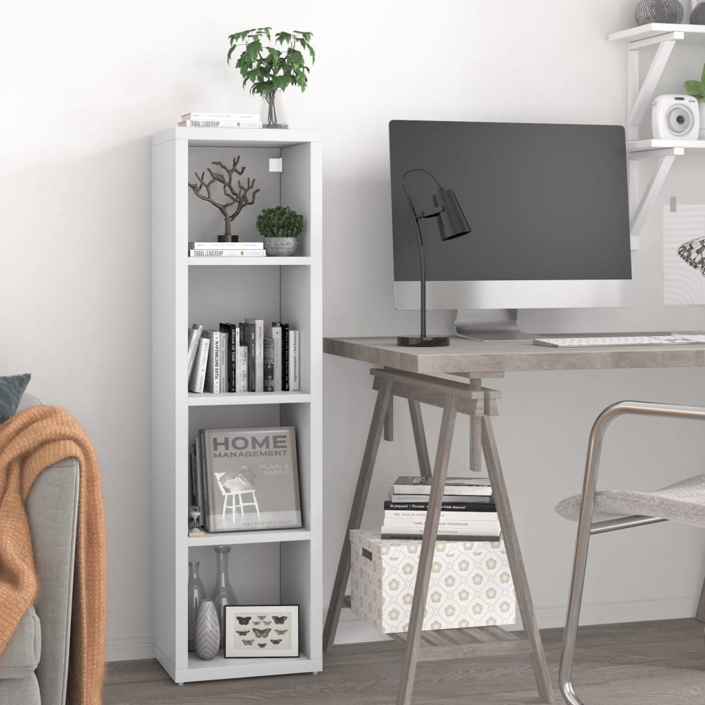 Ράφι Κύβος Τοίχου Λευκό 37 x 29,5 x 134,5 εκ. από MDF