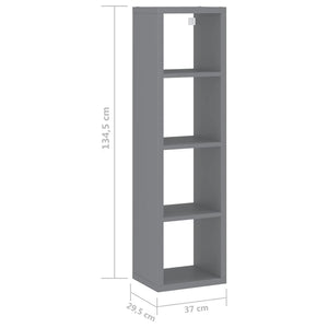 Ράφι Κύβος Τοίχου Γκρι 37 x 29,5 x 134,5 εκ. MDF