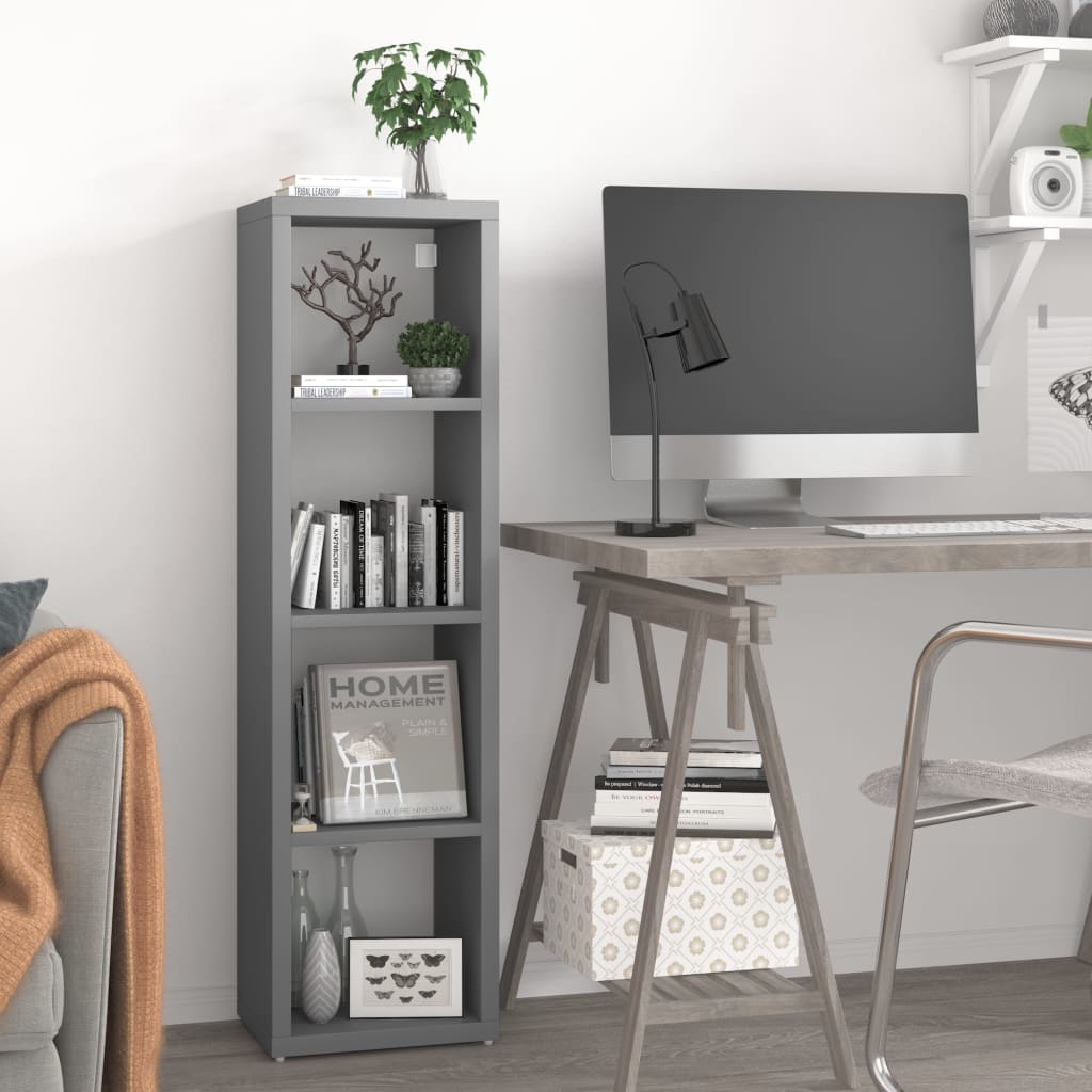 Ράφι Κύβος Τοίχου Γκρι 37 x 29,5 x 134,5 εκ. MDF