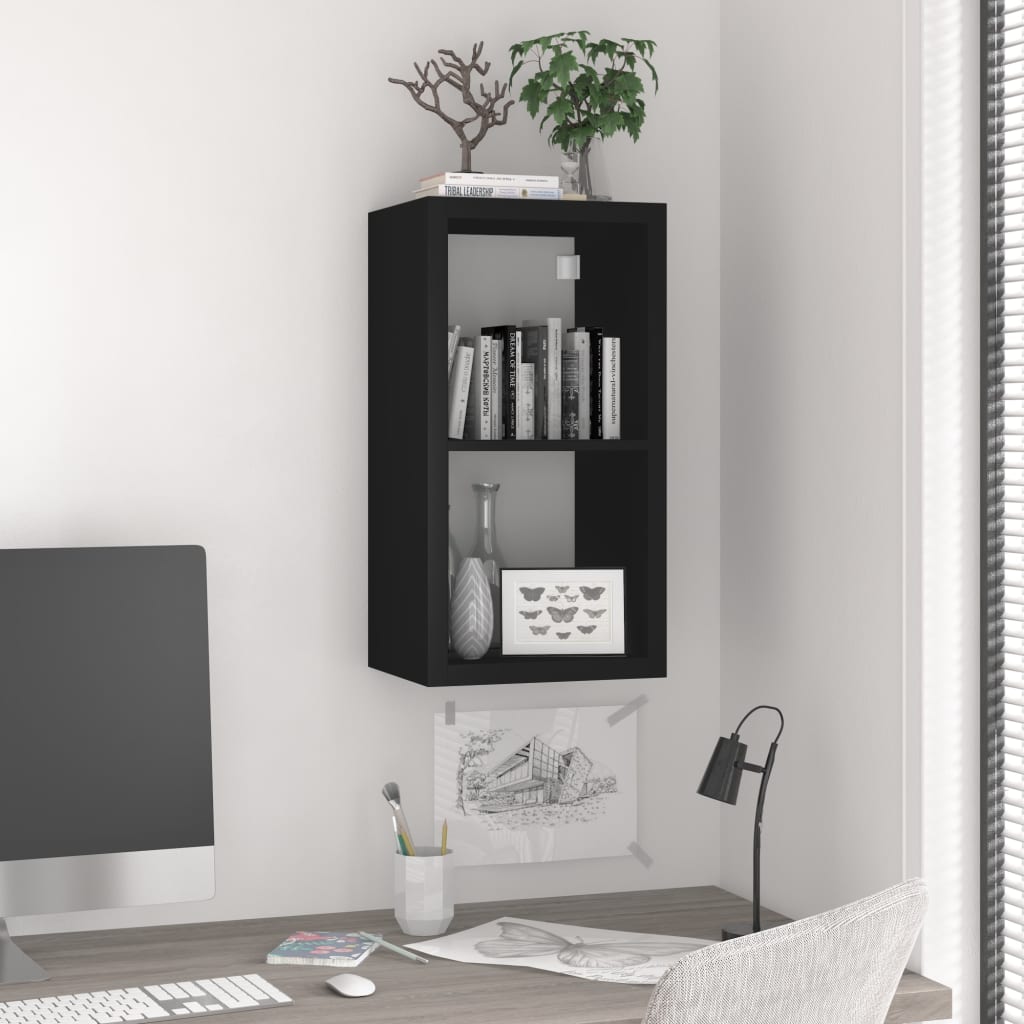 Ράφι Κύβος Τοίχου Μαύρο 69,5 x 29,5 x 37 εκ. από MDF