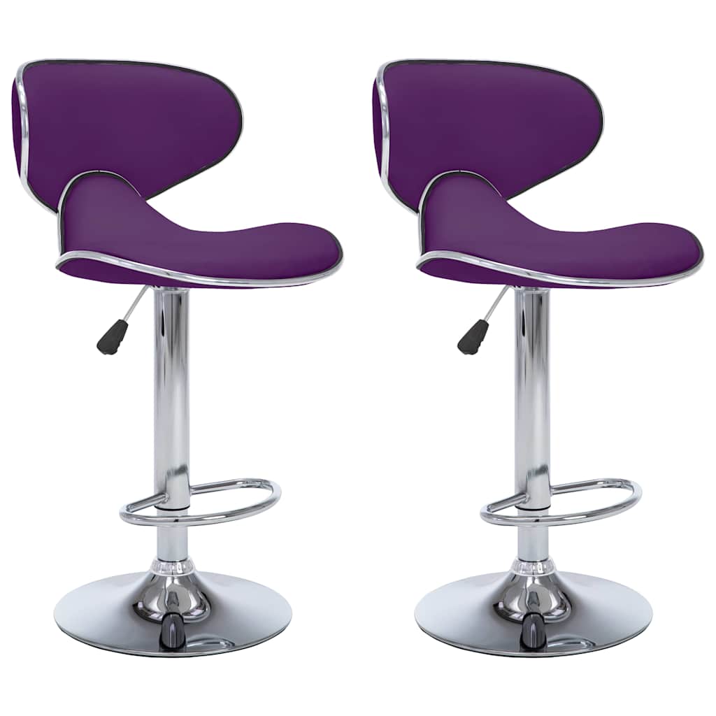 323651  Bar Stools 2 pcs Purple Faux Leather