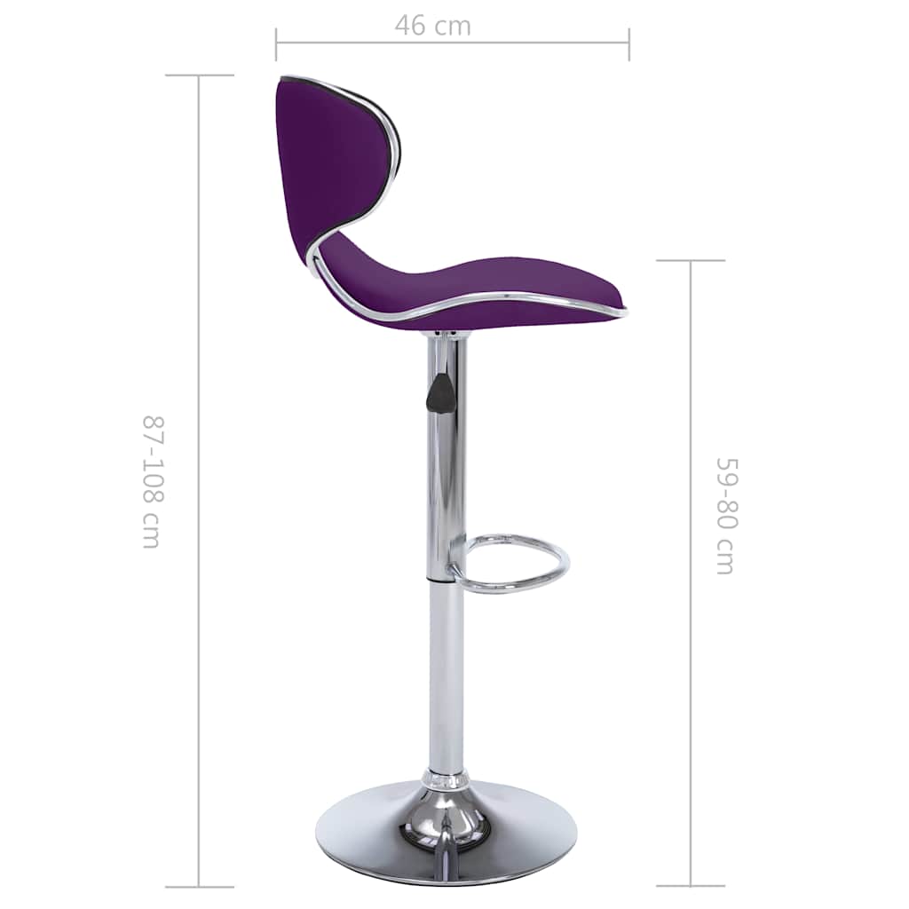 323651  Bar Stools 2 pcs Purple Faux Leather