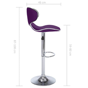 323651  Bar Stools 2 pcs Purple Faux Leather