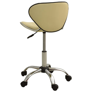323677  Salon Spa Stool Cream Faux Leather