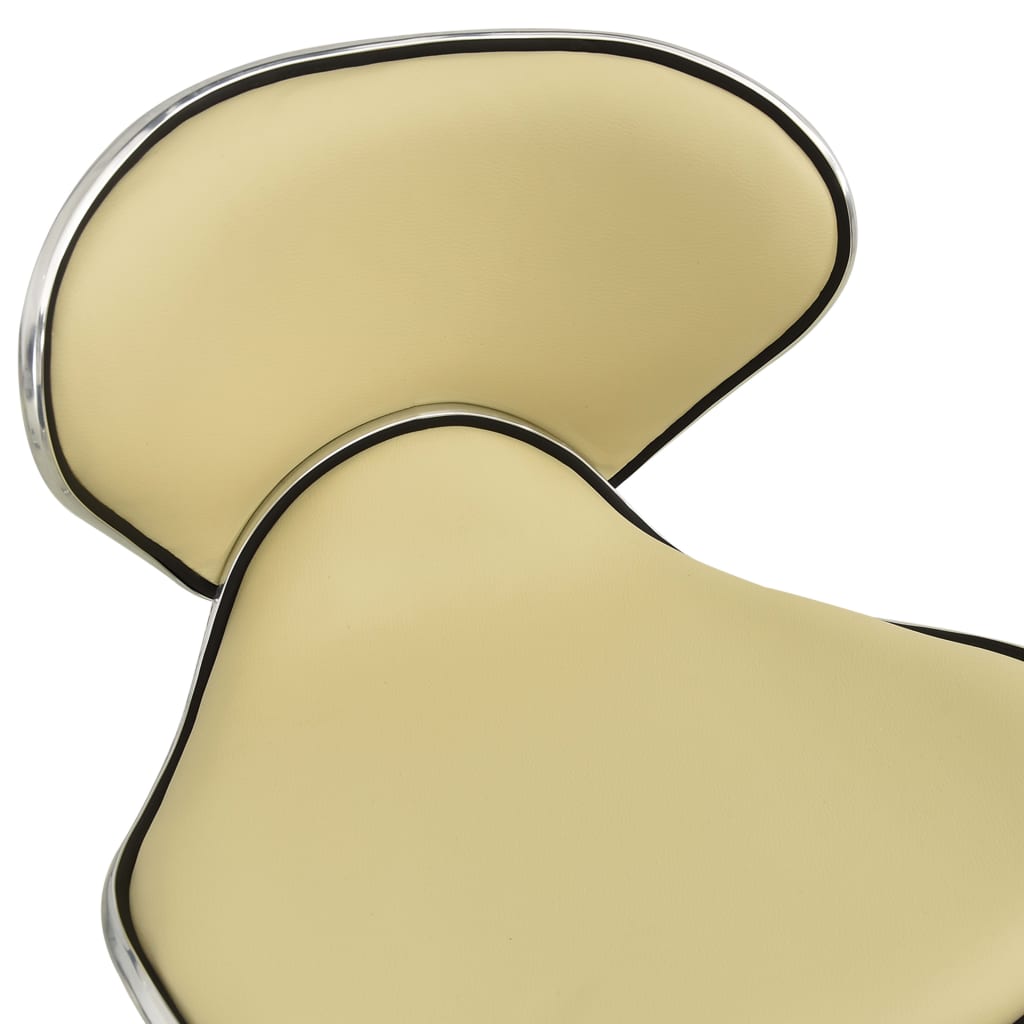 323677  Salon Spa Stool Cream Faux Leather