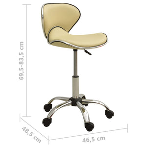 323677  Salon Spa Stool Cream Faux Leather