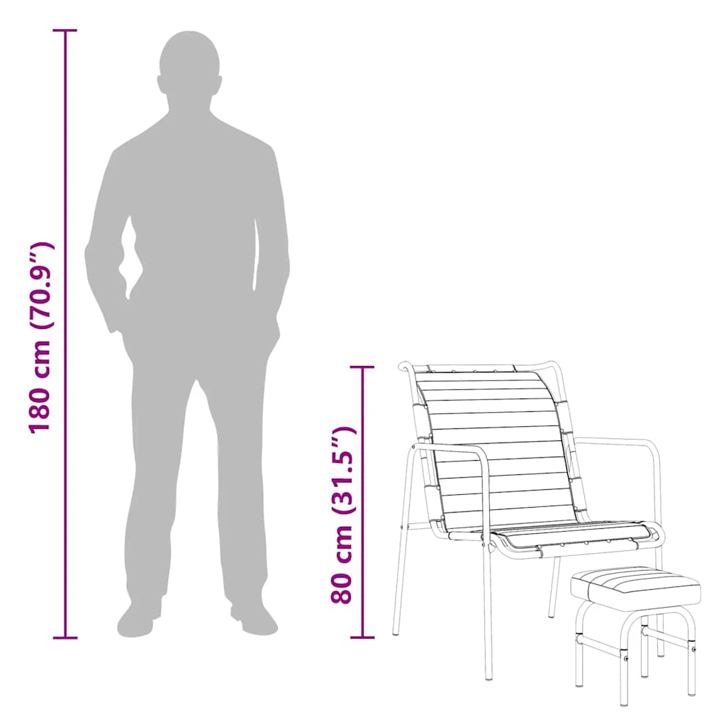 Πολυθρόνα Relax Μαύρη από Γνήσιο Δέρμα Με Υποπόδιο