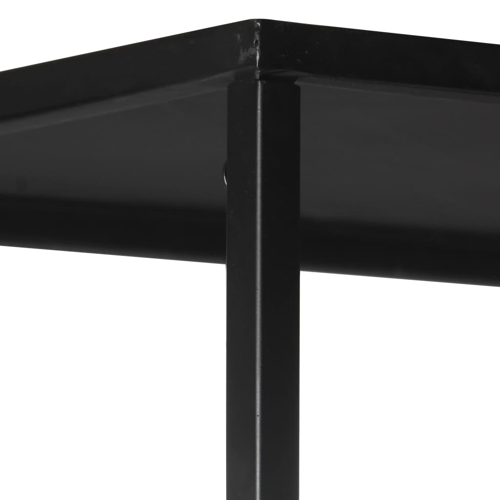 Βιβλιοθήκη 80x35x180 εκ. από Ακατέργαστο Ξύλο Μάνγκο & Σίδηρο