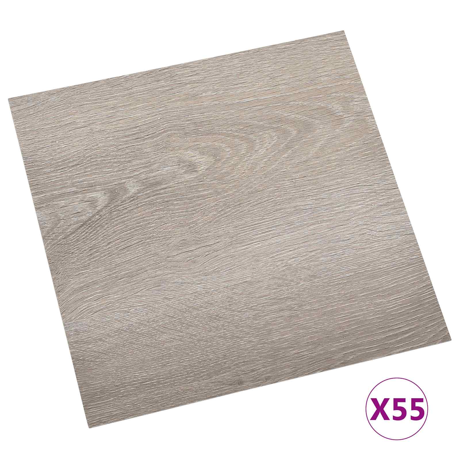 Πλάκες Δαπέδου 55 pcs Taupe 5,11 τ.μ. PVC - Pakobazaar