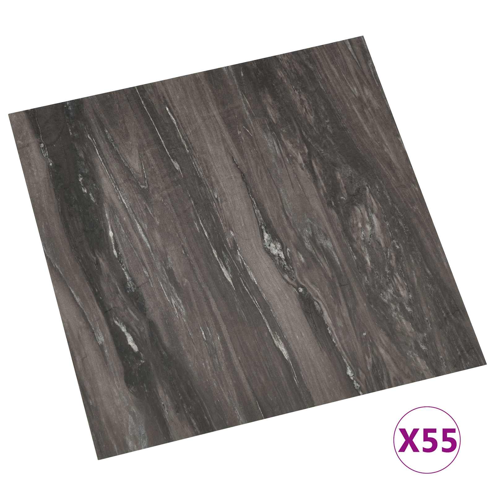 Πλάκες Δαπέδου 55 pcs Σκούρο Γκρι 5,11 τ.μ. PVC - Pakobazaar
