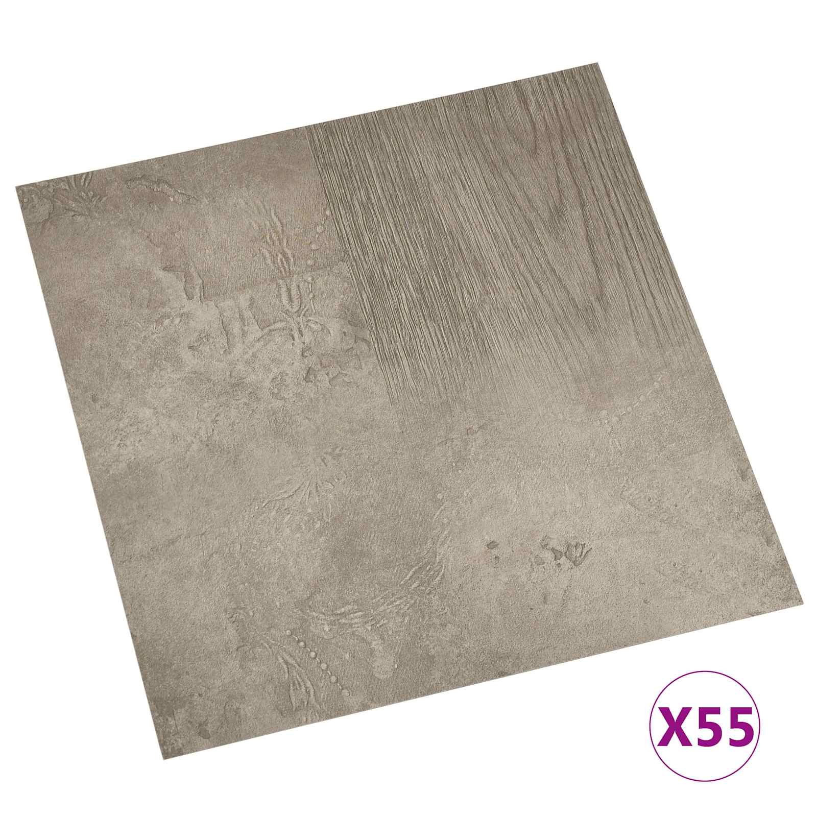 Πλάκες Δαπέδου 55 pcs Γκρι 5,11 τ.μ. PVC - Pakobazaar