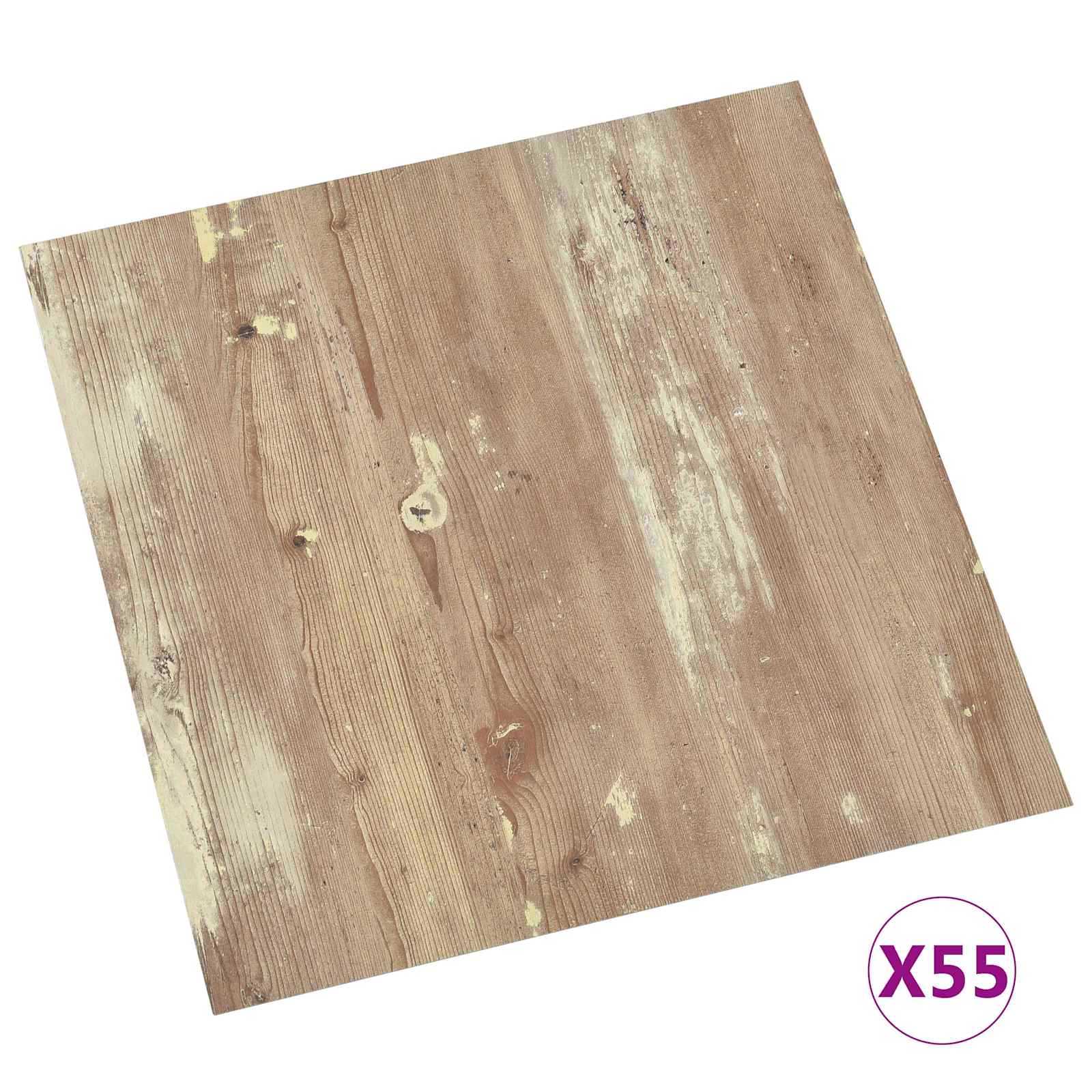Πλάκες Δαπέδου 55 pcs Καφέ 5,11 τ.μ. PVC - Pakobazaar