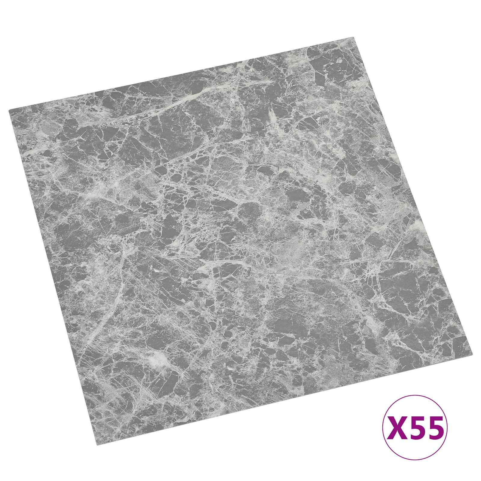 Πλάκες Δαπέδου 55 pcs Σκυρόχρωμο Γκρι 5,11 τ.μ. PVC - Pakobazaar