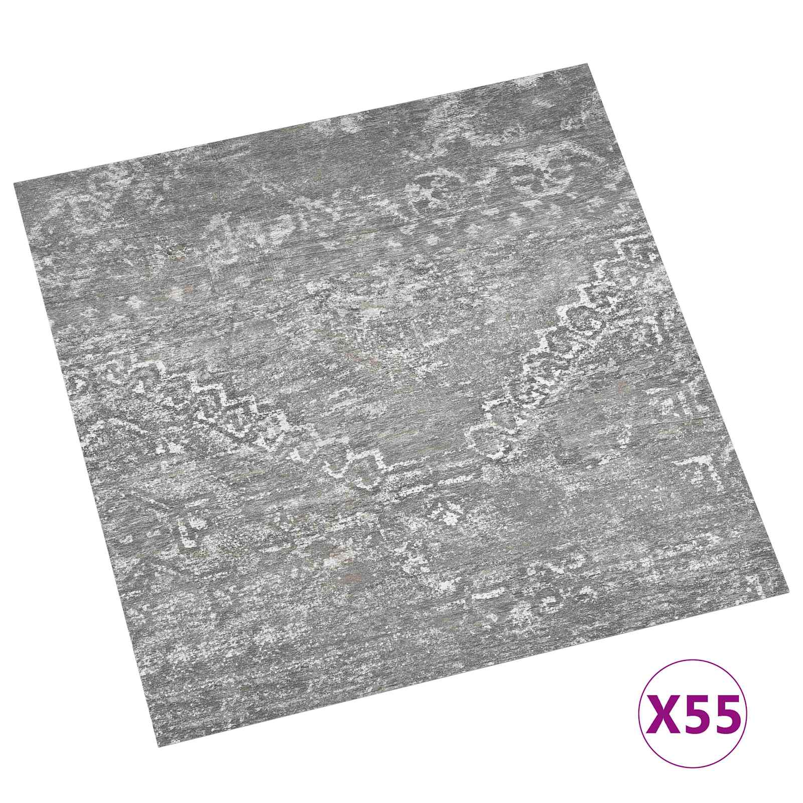 Πλάκες Δαπέδου 55 pcs Σκυρόχρωμο Γκρι 5,11 τ.μ. PVC - Pakobazaar