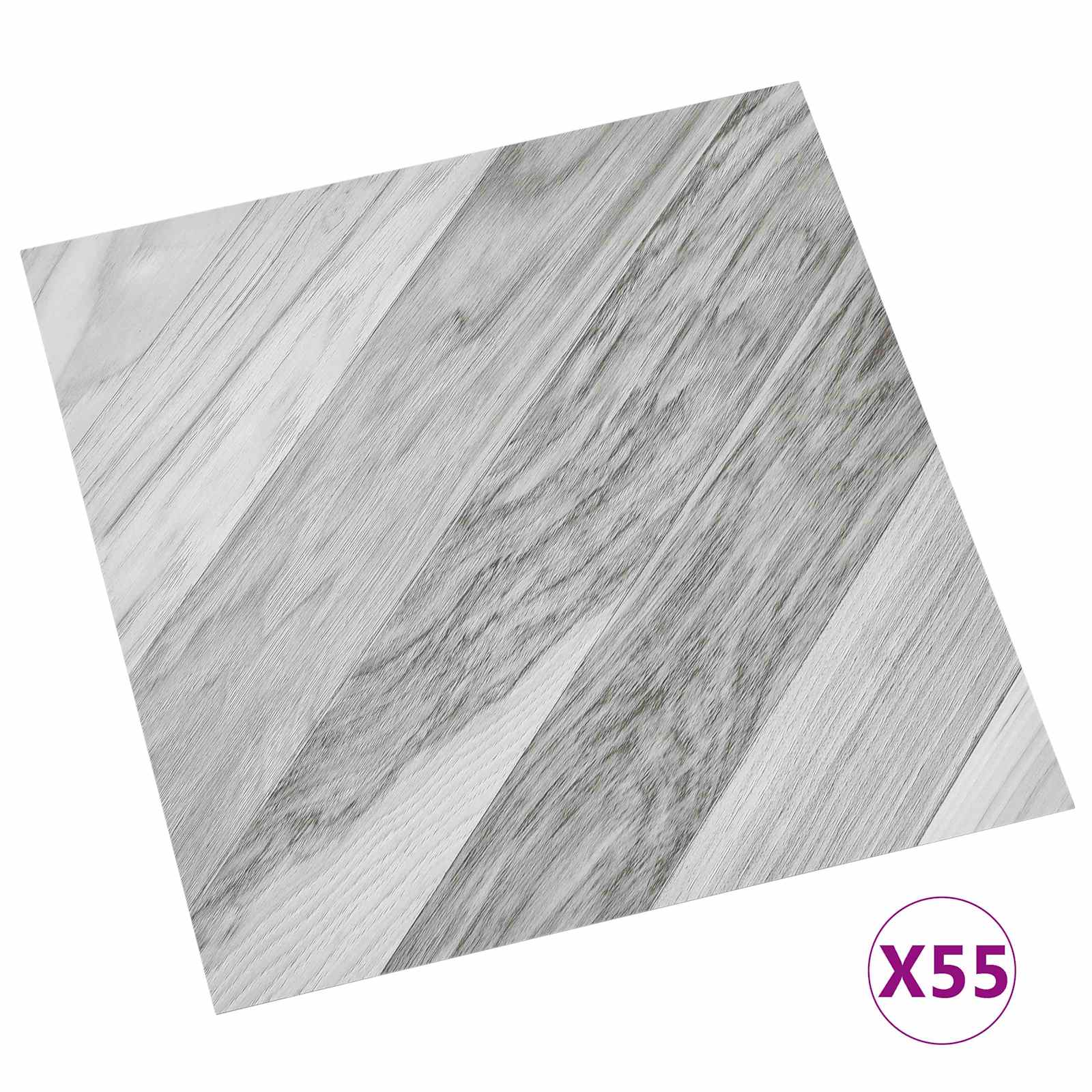 Πλάκες Δαπέδου 55 pcs Γκρι 5,11 τ.μ. PVC - Pakobazaar