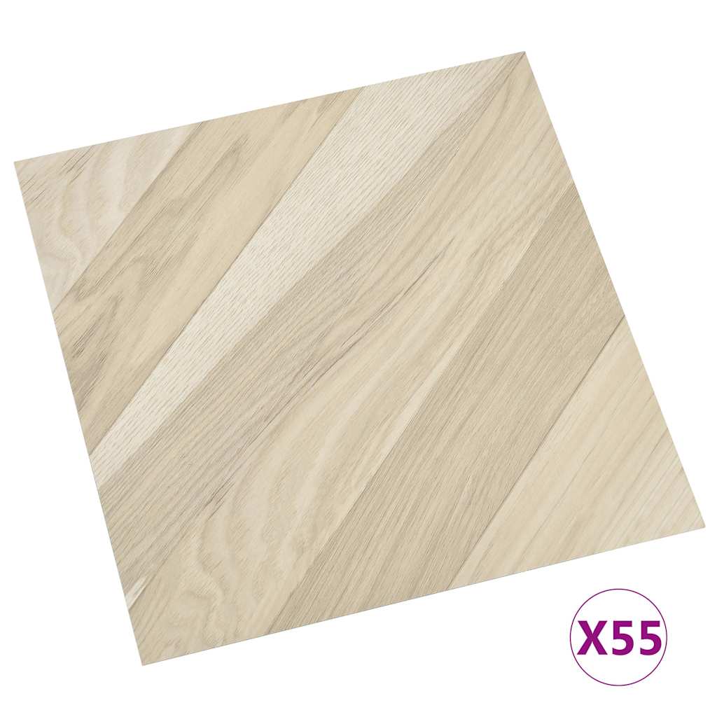 Δάπεδο Αυτοκόλλητο Ριγέ Μπεζ 55 τεμ. 5,11 μ² από PVC