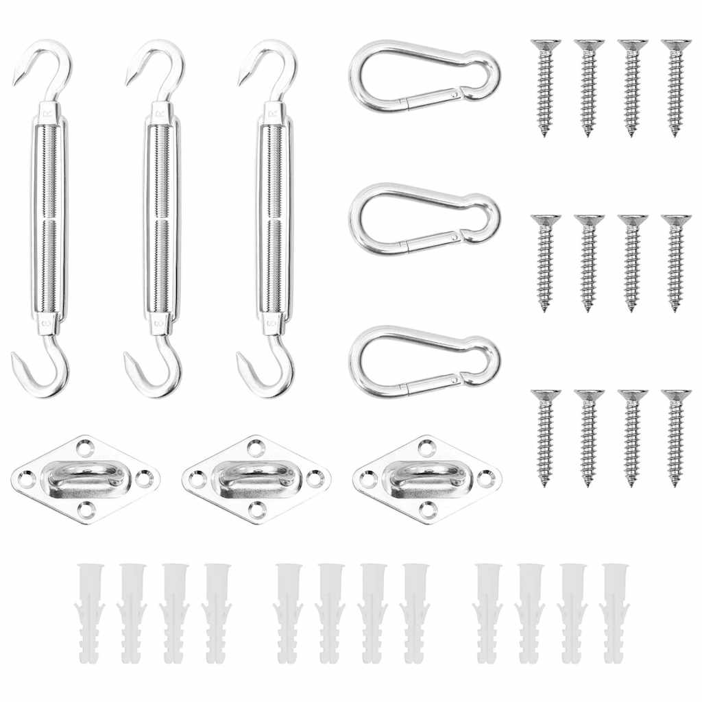 Σετ Τοποθέτησης Πανιού Σκίασης 9 Τεμαχίων από Ανοξείδωτο Ατσάλι - PAKOBAZAAR
