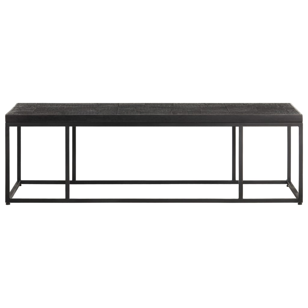 Τραπεζάκι Σαλονιού Σκαλιστό Μαύρο 110x60x34 εκ. Ξύλο Μάνγκο