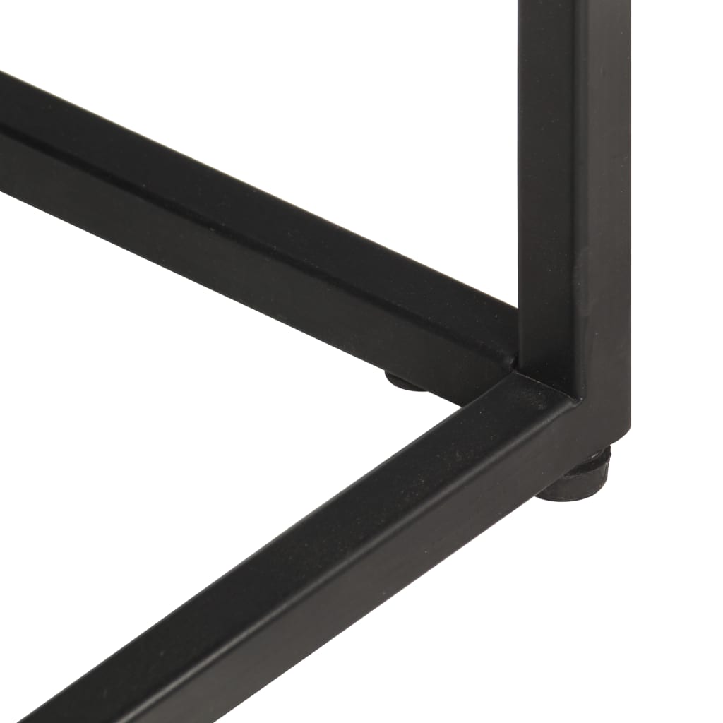 Τραπεζάκι Σαλονιού Σκαλιστό Μαύρο 110x60x34 εκ. Ξύλο Μάνγκο