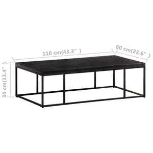 Τραπεζάκι Σαλονιού Σκαλιστό Μαύρο 110x60x34 εκ. Ξύλο Μάνγκο