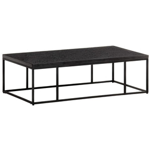 Τραπεζάκι Σαλονιού Σκαλιστό Μαύρο 110x60x34 εκ. Ξύλο Μάνγκο