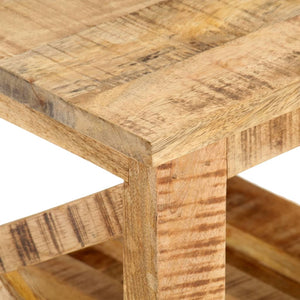 Βοηθητικό Τραπέζι με Ρόδες 40x40x42 εκ. Ακατέργαστο Ξύλο Μάνγκο