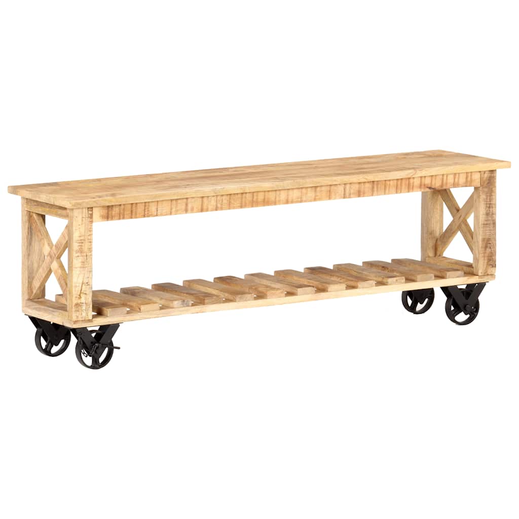 Έπιπλο Τηλεόρασης 130 x 30 x 42 εκ. από Ακατέργαστο Ξύλο Μάνγκο