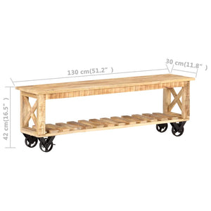 Έπιπλο Τηλεόρασης 130 x 30 x 42 εκ. από Ακατέργαστο Ξύλο Μάνγκο