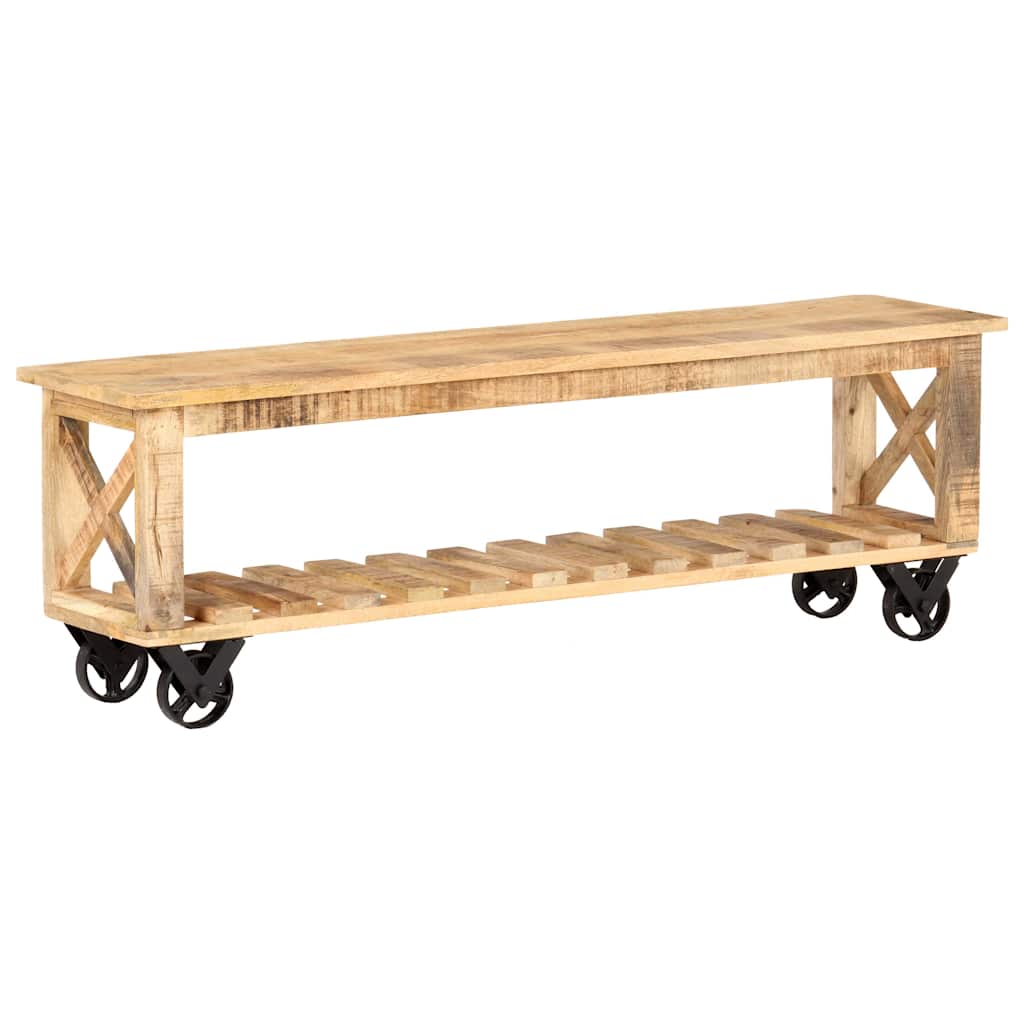 Έπιπλο Τηλεόρασης 130 x 30 x 42 εκ. από Ακατέργαστο Ξύλο Μάνγκο