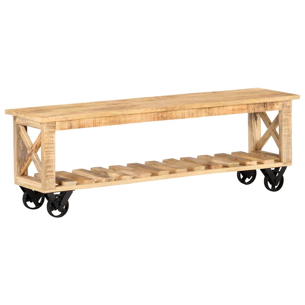 Έπιπλο Τηλεόρασης 130 x 30 x 42 εκ. από Ακατέργαστο Ξύλο Μάνγκο