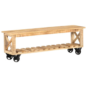 Έπιπλο Τηλεόρασης 130 x 30 x 42 εκ. από Ακατέργαστο Ξύλο Μάνγκο