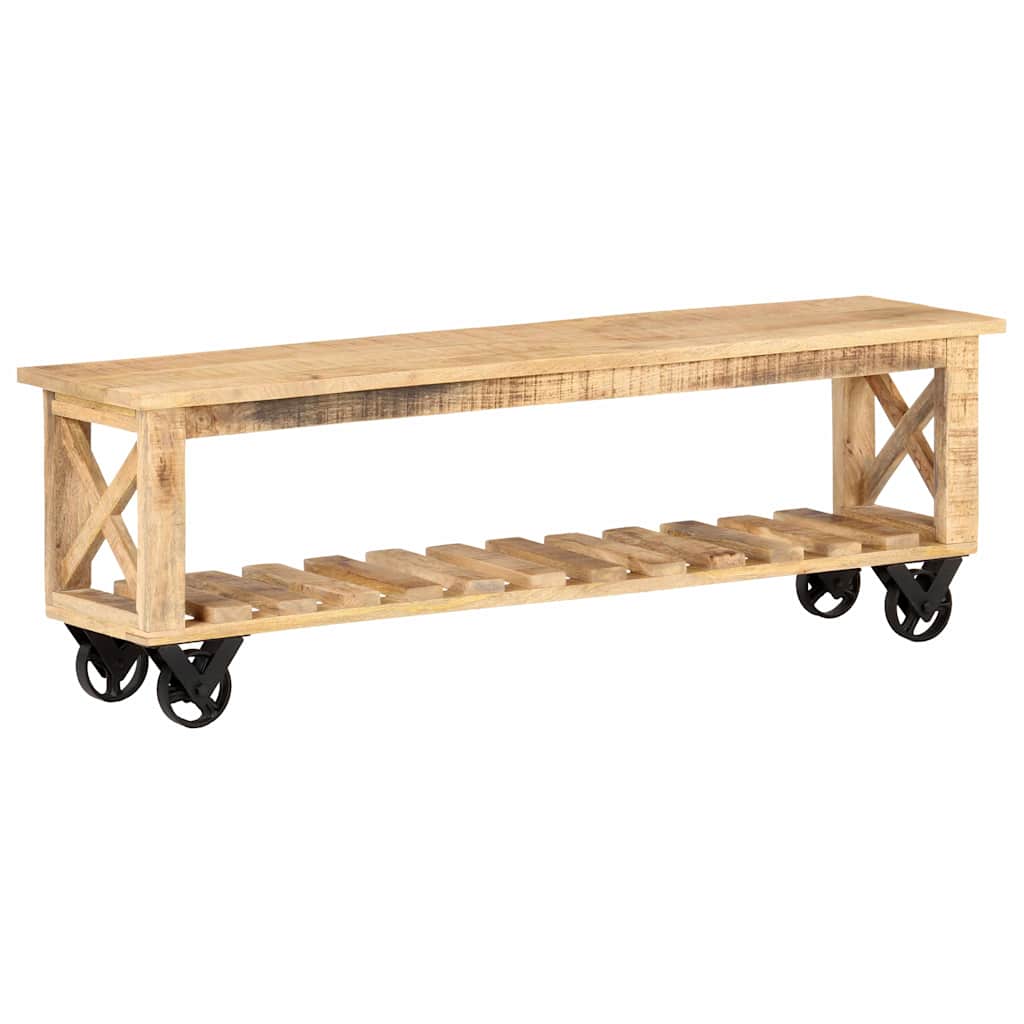 Έπιπλο Τηλεόρασης 130 x 30 x 42 εκ. από Ακατέργαστο Ξύλο Μάνγκο