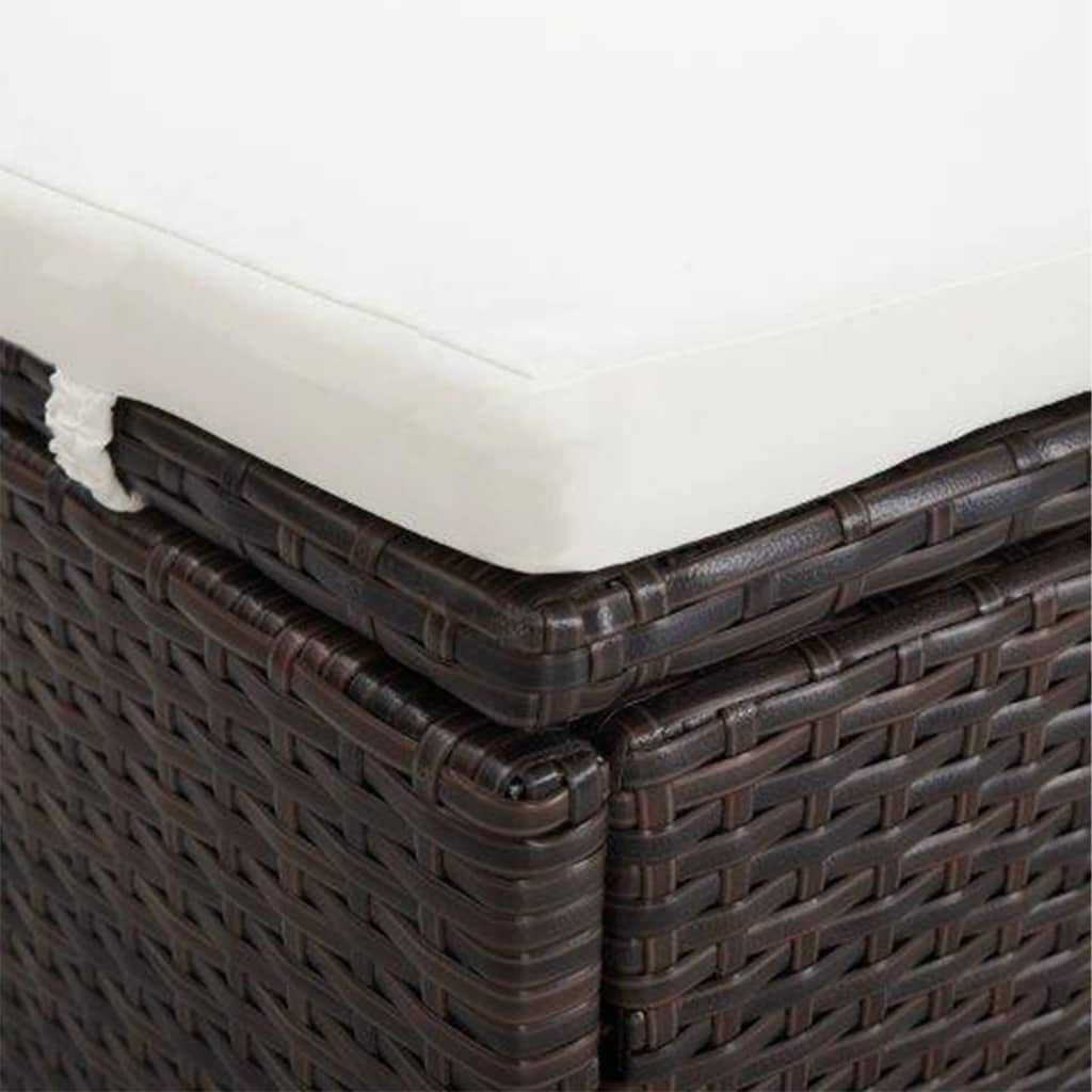 Ξαπλώστρα 2 Ατόμων Καφέ από Συνθετικό Ρατάν με Μαξιλάρι - PAKOBAZAAR