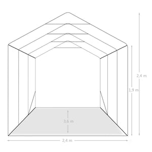Κιόσκι Γκαράζ Πράσινο 2,4 x 3,6 μ. από PVC - PAKOBAZAAR