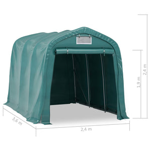 Κιόσκι Γκαράζ Πράσινο 2,4 x 3,6 μ. από PVC - PAKOBAZAAR