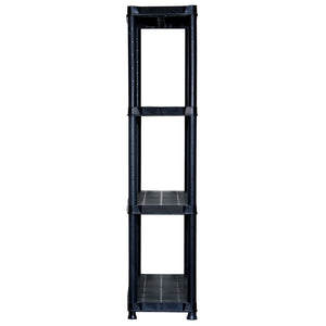Ραφιέρα Αποθήκευσης 4 Επιπέδων Μαύρη 61x30,5x130 εκ. Πλαστική - PAKOBAZAAR